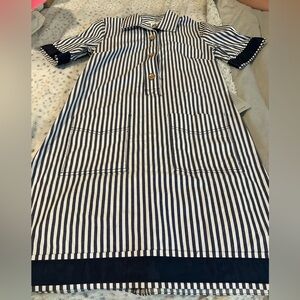 NWT 1901 Nordstrom Navy and White Striped Casual Dress